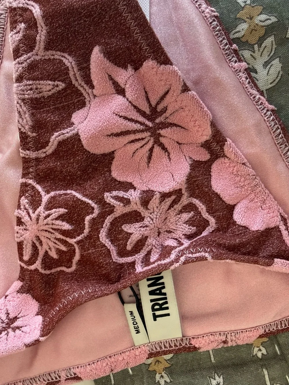 triangl swimwear Pink Floral Bikini Top and bottom